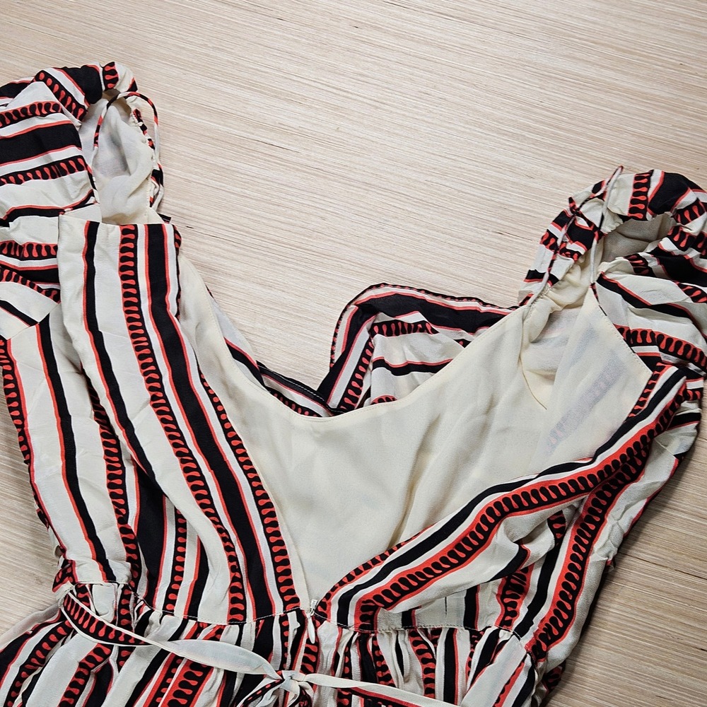 Anna‎ Sui Silk Striped Dress Women 13 Multi-Color NEW Designer Boho Target - Picture 15 of 16